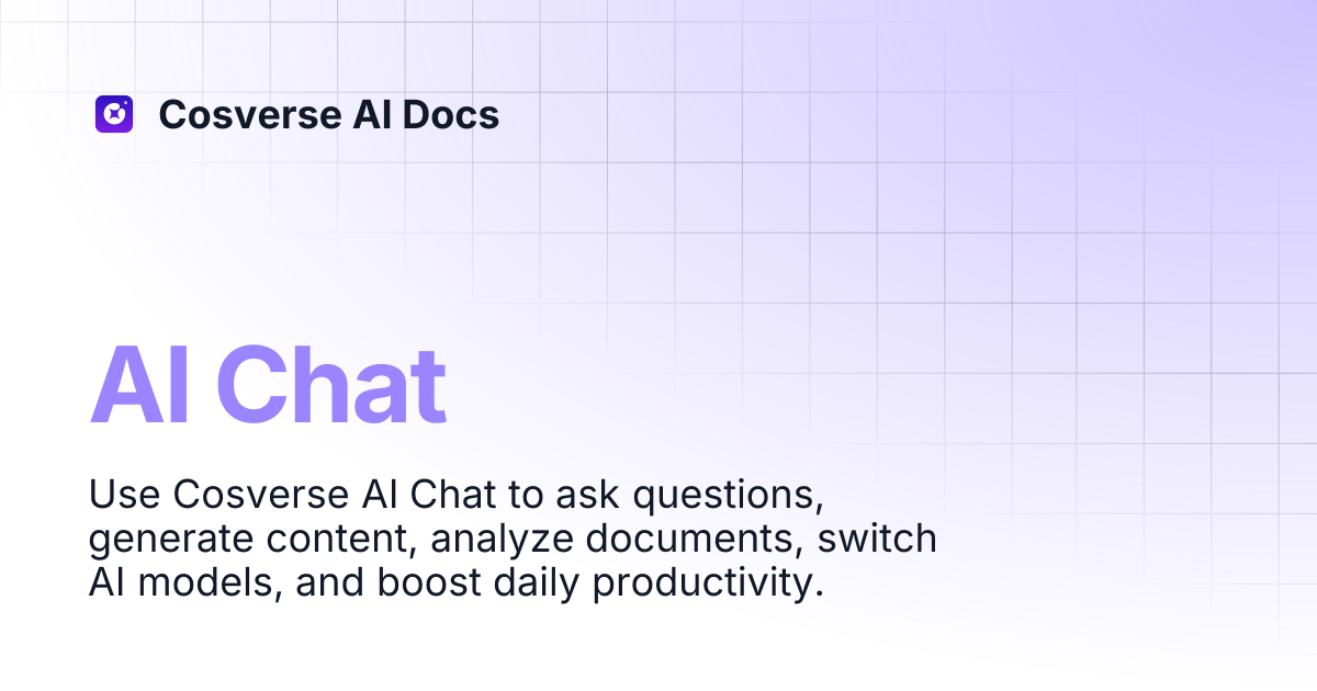 AI Chat | Cosverse AI Docs
